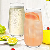 VINSANI Esteem Highball Glasses Set of 6 – Clear Glass Tumblers for Cocktails, G&Ts & Soft Drinks