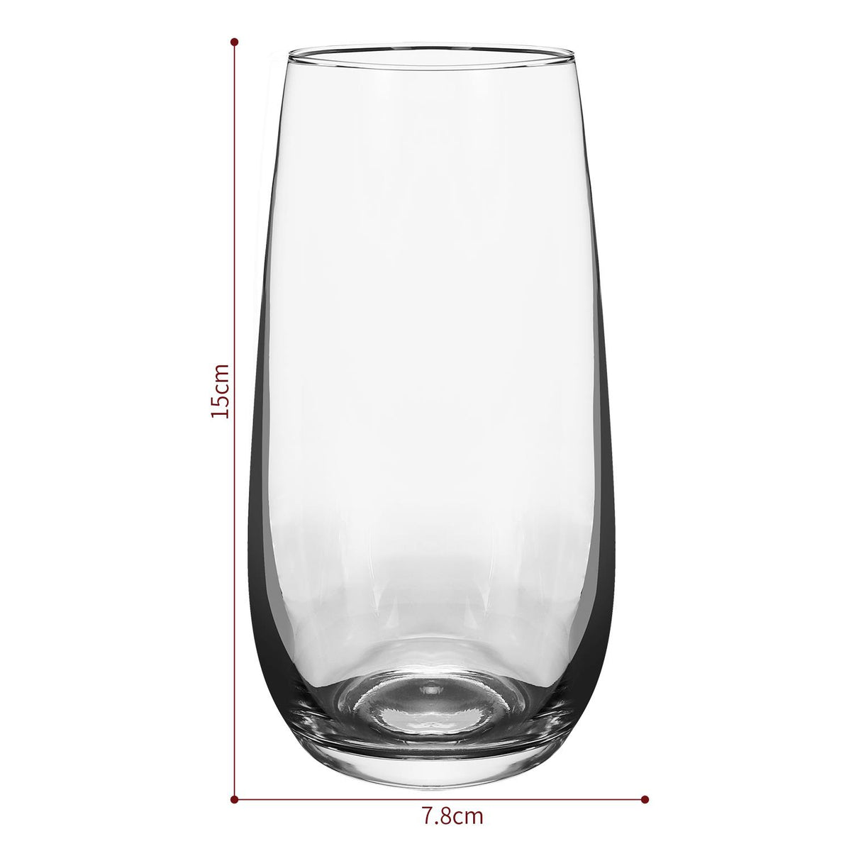 VINSANI Esteem Highball Glasses Set of 6 – Clear Glass Tumblers for Cocktails, G&Ts & Soft Drinks