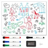 Vinsani 60 x 90 cm Magnetic Whiteboard with 4 Dry Pens and Eraser – Home and Office Planner, Organiser