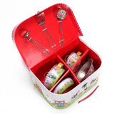 SOKA 10 Piece Kids Kitchenware Play Set with Carry Case – Role Play Pans, Colander and Utensils, Animals Design