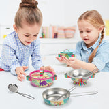 SOKA 10-Piece Kids Kitchenware Play Set with Carry Case – Dinosaur Role Play Toy Pots, Pans and Utensils
