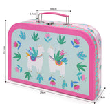 SOKA 18 Piece Tin Tea Set with Carry Case – Kids Role Play Tea Party Toy, Llama Design