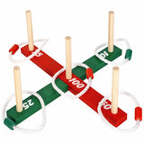 Vinsani Wooden Garden Quoits Game with Rope Rings – Outdoor Family Fun for Kids & Adults, Ages 3+
