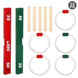 Vinsani Wooden Garden Quoits Game with Rope Rings – Outdoor Family Fun for Kids & Adults, Ages 3+