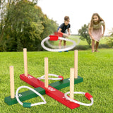 Vinsani Wooden Garden Quoits Game with Rope Rings – Outdoor Family Fun for Kids & Adults, Ages 3+