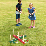 Vinsani Wooden Garden Quoits Game with Rope Rings – Outdoor Family Fun for Kids & Adults, Ages 3+