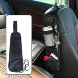 Vinsani Car Seat Side Pocket Organiser with 2 Mesh Pockets & Zip Pouch – Hanging Storage Bag, Black