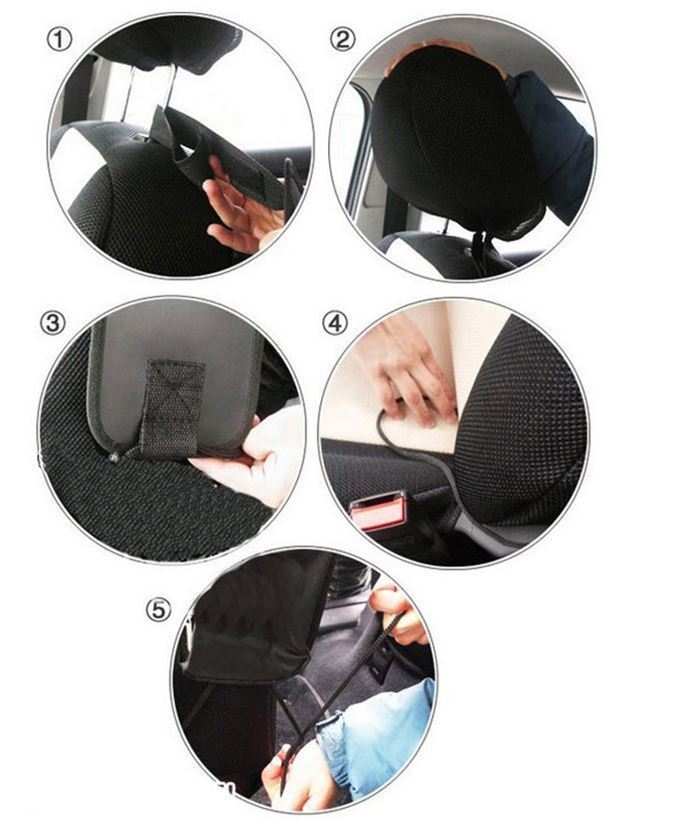 Vinsani Car Seat Side Pocket Organiser with 2 Mesh Pockets & Zip Pouch – Hanging Storage Bag, Black