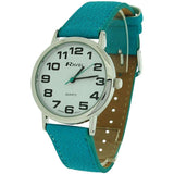 Ravel Unisex Classic Big Dial Watch with Leather Strap – Everyday Style, Blue
