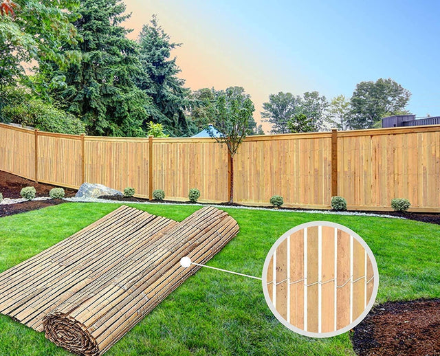 Bamboo slatted fence screen 1.8m