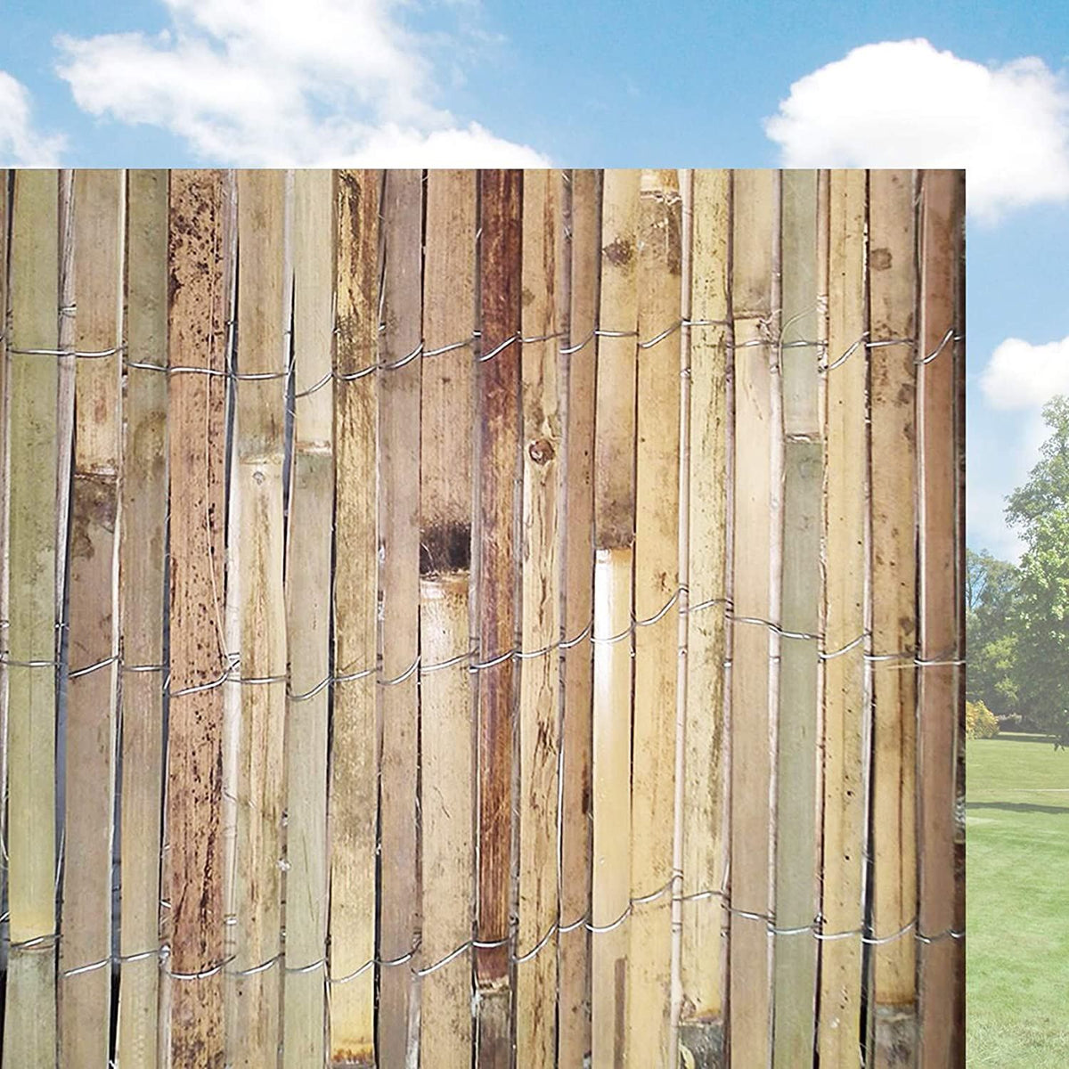 Bamboo Slatted Garden Fence Screen, 2m x 4m Roll – Natural Privacy & Wind Screening for Gardens and Patios