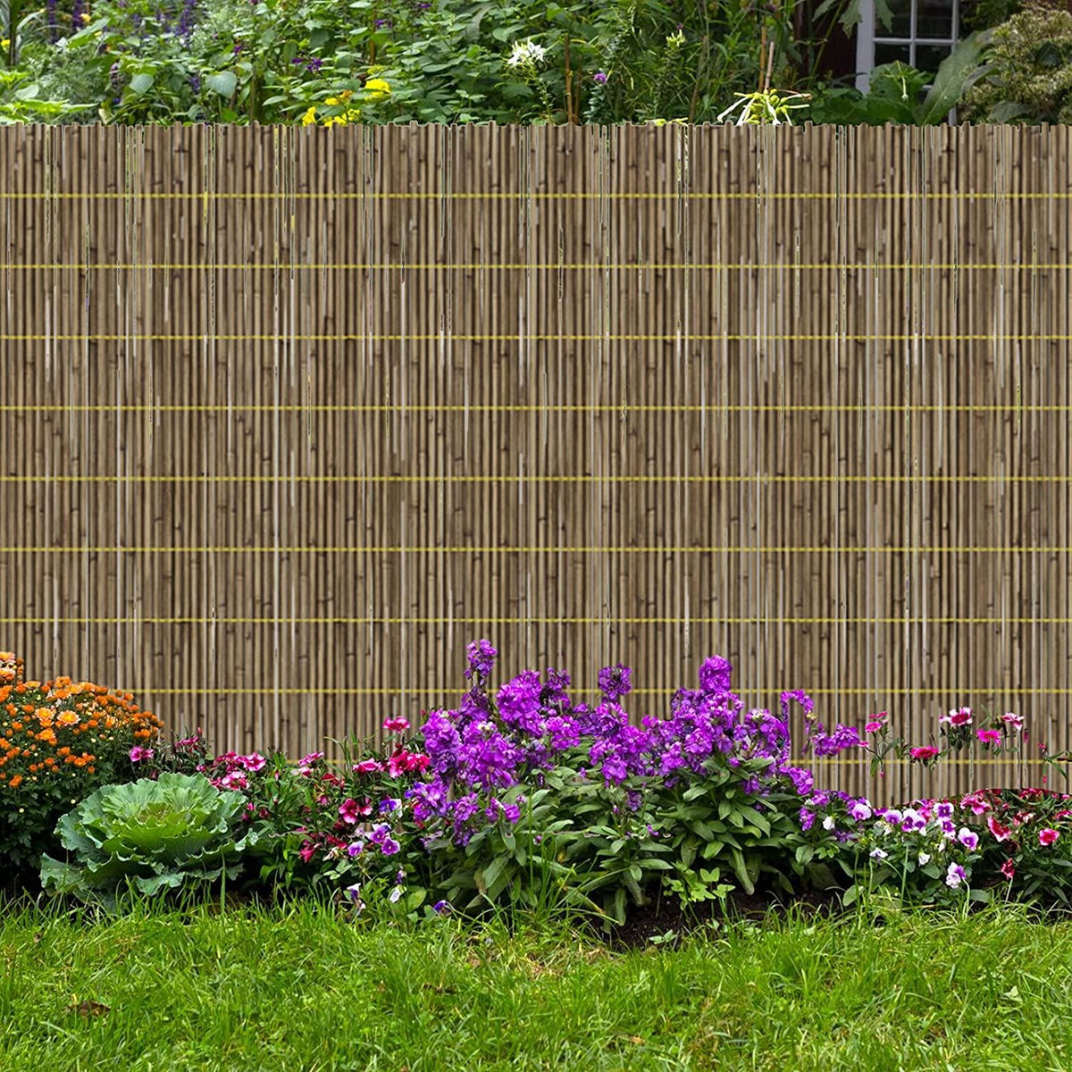Natural Reed Garden Fence Screening Roll, 8–10mm Thick – Privacy and Wind Shelter, 2m x 3m