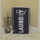 Single Laundry Bag with Aluminium Carry Handles – Lightweight Foldable Polyester Washing Bag, Black