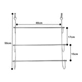 3 Tier Over The Door Towel Rail Hanger – Chrome Finish Stainless Steel Bathroom Towel Rack