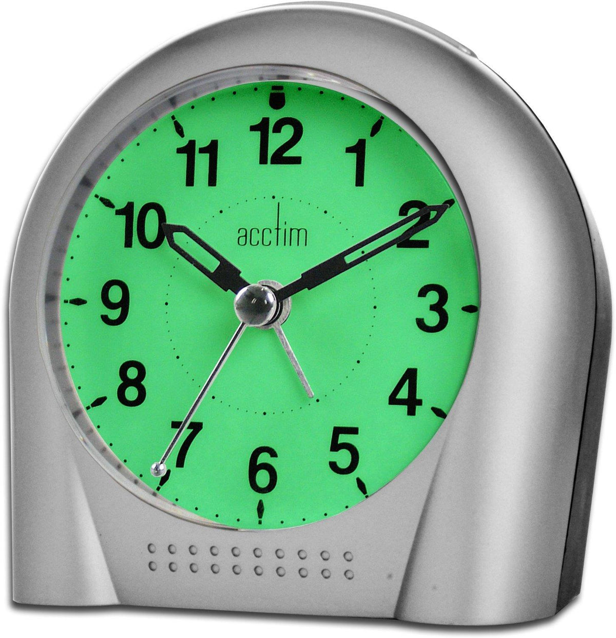 Acctim Sweeper Smartlite Alarm Clock with Silent Sweep Movement – Bedside Clock, Silver