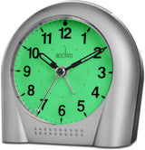 Acctim Sweeper Smartlite Alarm Clock with Silent Sweep Movement – Bedside Clock, Silver