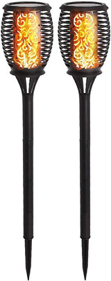 Solar flame torch lights