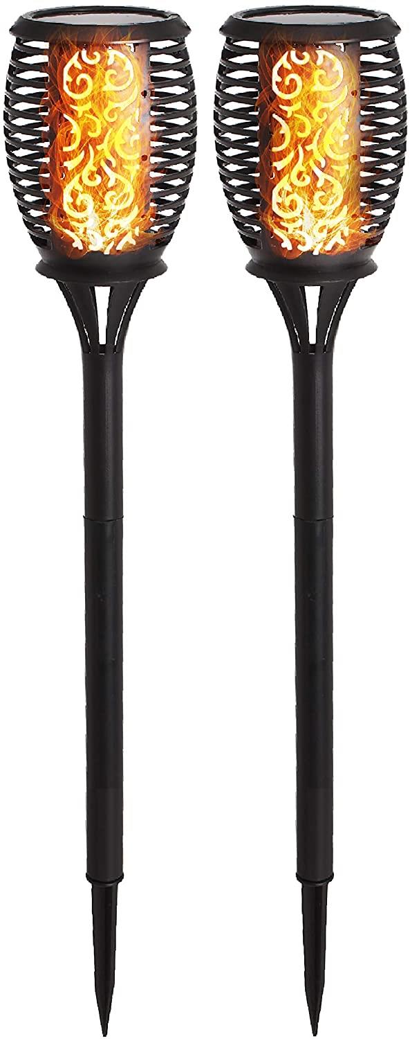 Solar flame torch lights