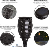 Planet Solar Flickering Flame LED Torch Lights, Pack of 2 – Solar Powered Garden Ambience