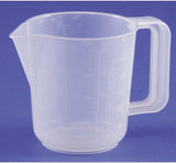 Whitefurze Clear Plastic Measuring Jug with Grip Handle – Pint, fl oz & ml Graduations, White