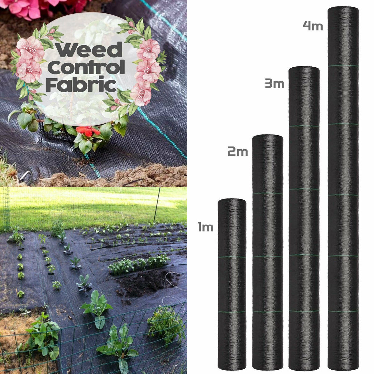 Heavy Duty Weed Control Fabric, 3m x 10m, 100gsm – Garden Membrane for Beds, Decking & Landscaping