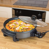 Quest 30cm Multi-Function Electric Cooker Pan with Glass Lid, 1500W – Fry, Stew, Steam & Sauté