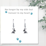 Aye Do Gifts Puppy Dog Memorial Earrings on Message Card – Silver Plated Pet Loss Gift in Black Gift Box