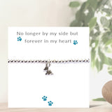 Aye Do Gifts Puppy Dog Memorial Bracelet on Message Card – Silver Plated Beaded Pet Remembrance Gift