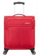 American Tourister Summer Funk 19 Inch Soft-Shell Cabin Roller Case – Lightweight Cabin Luggage, Red