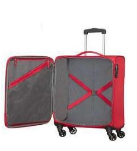 American Tourister Summer Funk 19 Inch Soft-Shell Cabin Roller Case – Lightweight Cabin Luggage, Red