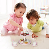 SOKA Wooden Heart Dessert Tower Toy Cake Stand with 8 Cakes – Tea Party Pretend Play Set for Ages 3+