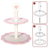 SOKA Wooden Heart Dessert Tower Toy Cake Stand with 8 Cakes – Tea Party Pretend Play Set for Ages 3+