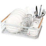 Deluxe dish rack with wooden handle