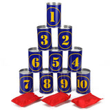 SOKA Tin Can Alley Game with Beanbags – Indoor & Outdoor Family Carnival Game for Ages 5+