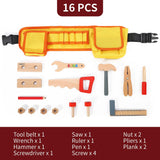 SOKA My Tool Belt Wooden Role Play Set with Hammer, Spanner & Saw – Adjustable Children's Toy Tools