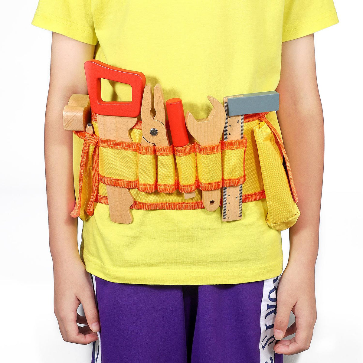 SOKA My Tool Belt Wooden Role Play Set with Hammer, Spanner & Saw – Adjustable Children's Toy Tools