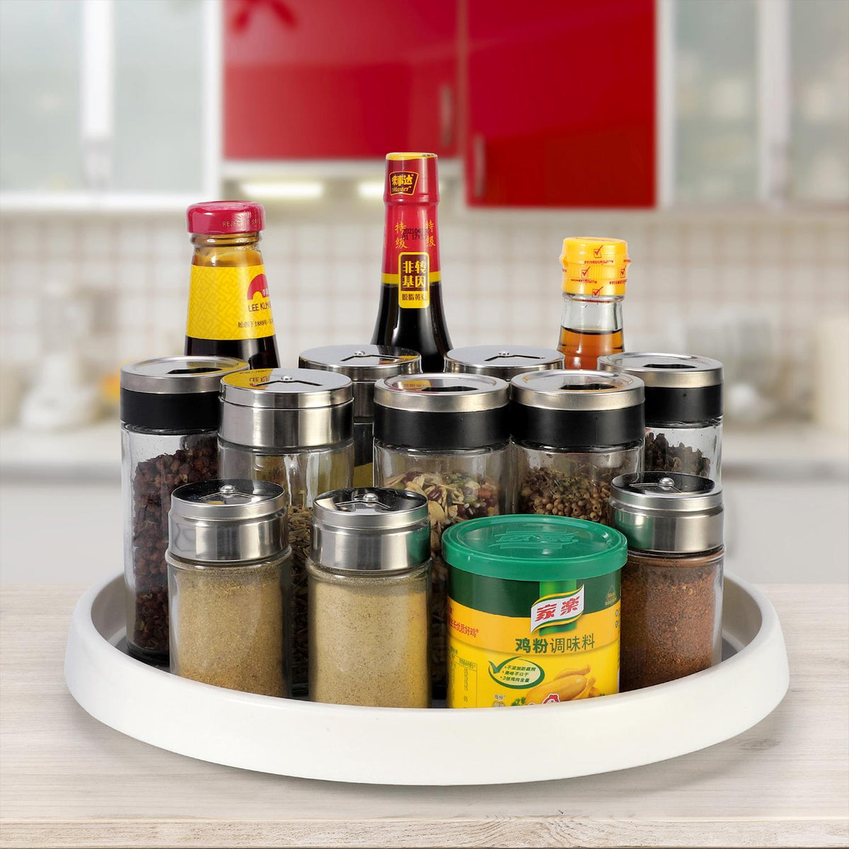 Vinsani Large Round Turntable Organiser – 360° Rotating Non-Slip Spice Rack for Kitchen, Fridge & Cupboards