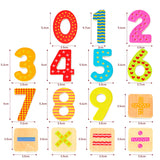 SOKA Wooden Magnetic Numbers, 60 Pieces – Hand-Painted Maths Learning Set for Fridges & Whiteboards