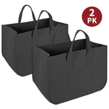 Vinsani Black Storage Baskets, 2 Pack – Foldable Felt Organisers for Clothes, Toys and Blankets