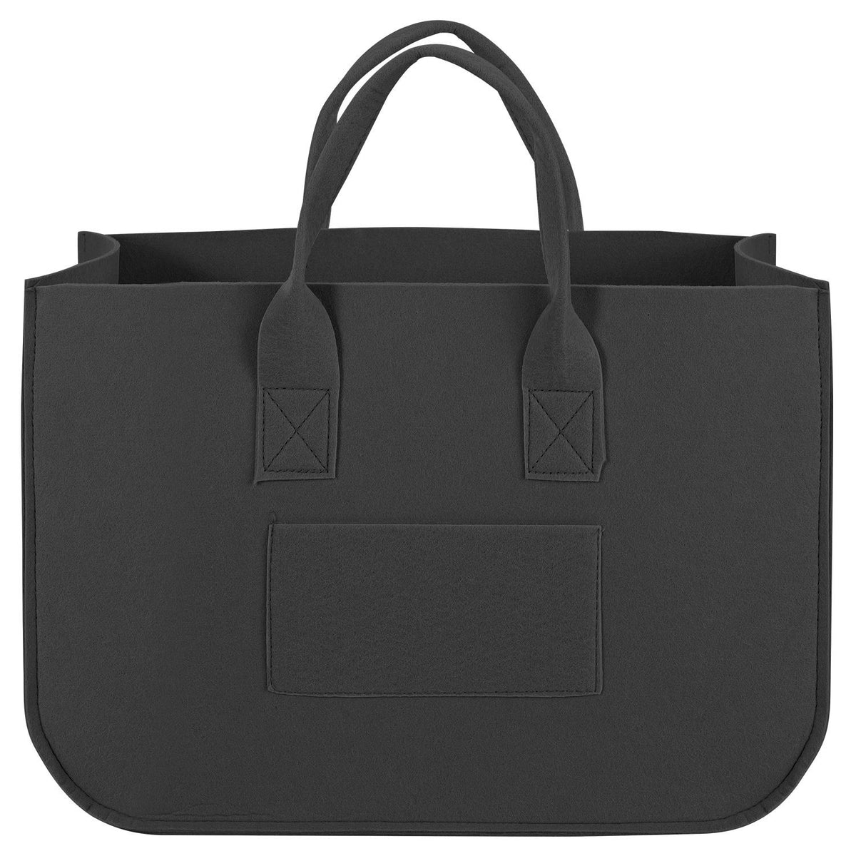 Vinsani Black Storage Baskets, 2 Pack – Foldable Felt Organisers for Clothes, Toys and Blankets