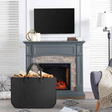 Vinsani Black Storage Baskets, 2 Pack – Foldable Felt Organisers for Clothes, Toys and Blankets