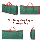 Vinsani Christmas Gift Wrap Fabric Storage Bag with Zip Closure and Handles – Wrapping Paper Organiser