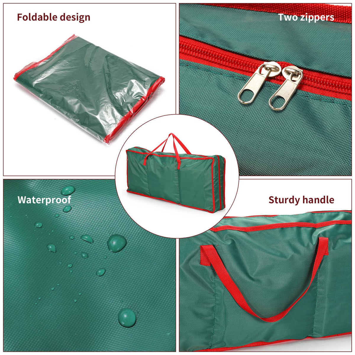Vinsani Christmas Gift Wrap Fabric Storage Bag with Zip Closure and Handles – Wrapping Paper Organiser