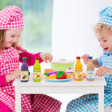 SOKA Wooden Beverage Set, 4 Drink Bottles – Pretend Play Kitchen Toy for Kids Aged 2+