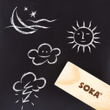 SOKA Wooden Blackboard Eraser with Wool Felt Pad – Chalkboard & Whiteboard Cleaner for Kids and Adults