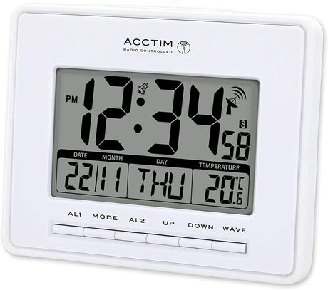 Radio-controlled LCD alarm clock