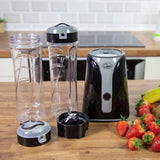 Quest Slimline Personal Blender with BPA-Free Bottle – Smoothies & Shakes, Black & Grey