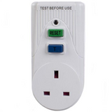 Daewoo RCD Adaptor Circuit Breaker – 13A 250V Resettable Plug-In Electrical Safety Protection, White