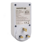 Daewoo RCD Adaptor Circuit Breaker – 13A 250V Resettable Plug-In Electrical Safety Protection, White