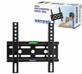 Electrovision Small Fixed TV Bracket for 24–42 Inch Screens – Universal Wall Mount with Spirit Level, Black